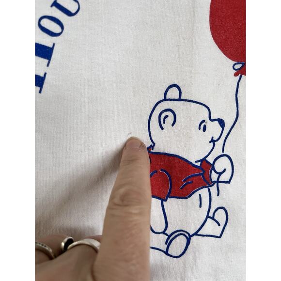 VTG 80s Winnie The Pooh Ringer T-Shirt “House At Pooh Corner” Jerzees Kids 6-8x - Picture 5 of 10